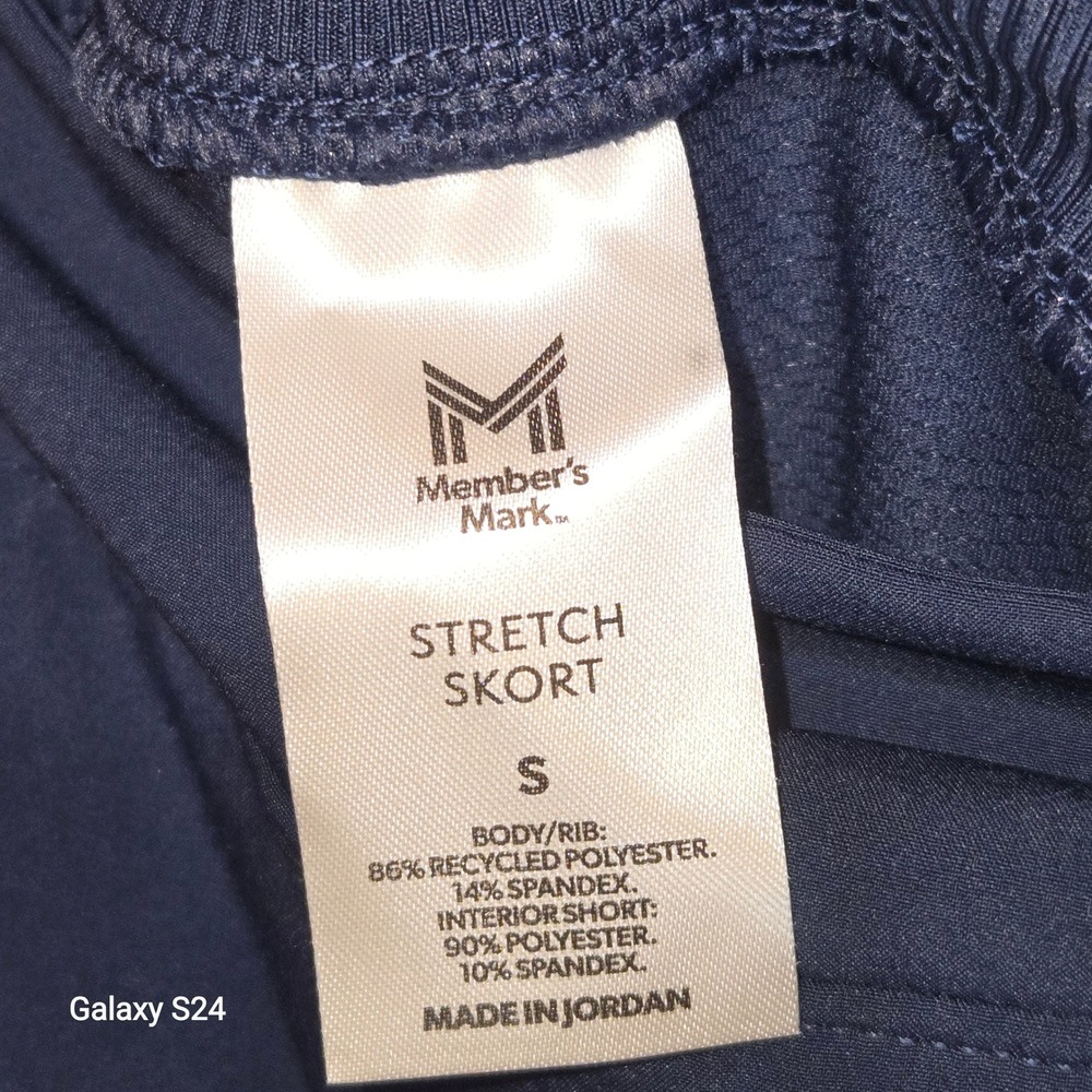 Members‎ Mark Womens Navy Blue Stretch Active Skort Ribbed Side Scalloped Hem S - Picture 2 of 4